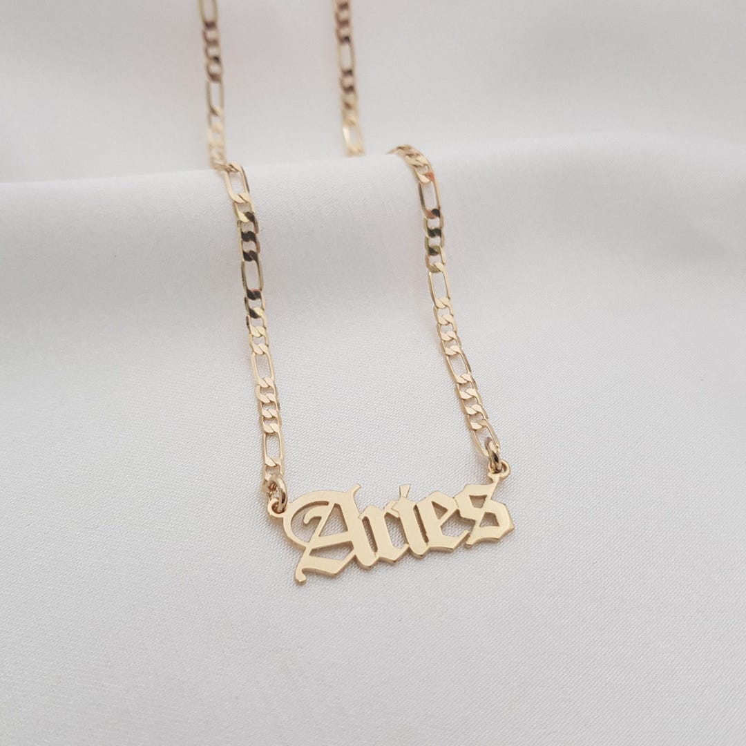 Aries Necklace • Aries Script Necklace • Aries Zodiac Sign Necklace ...