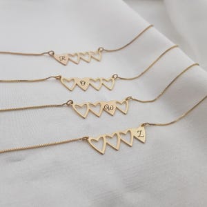 Conjunto de 4 collares en forma de corazón para cuatro hermanas, collar para hermana mayor y hermana menor, regalo de madre a hijas, conjunto de collares para cuatro mejores amigas
