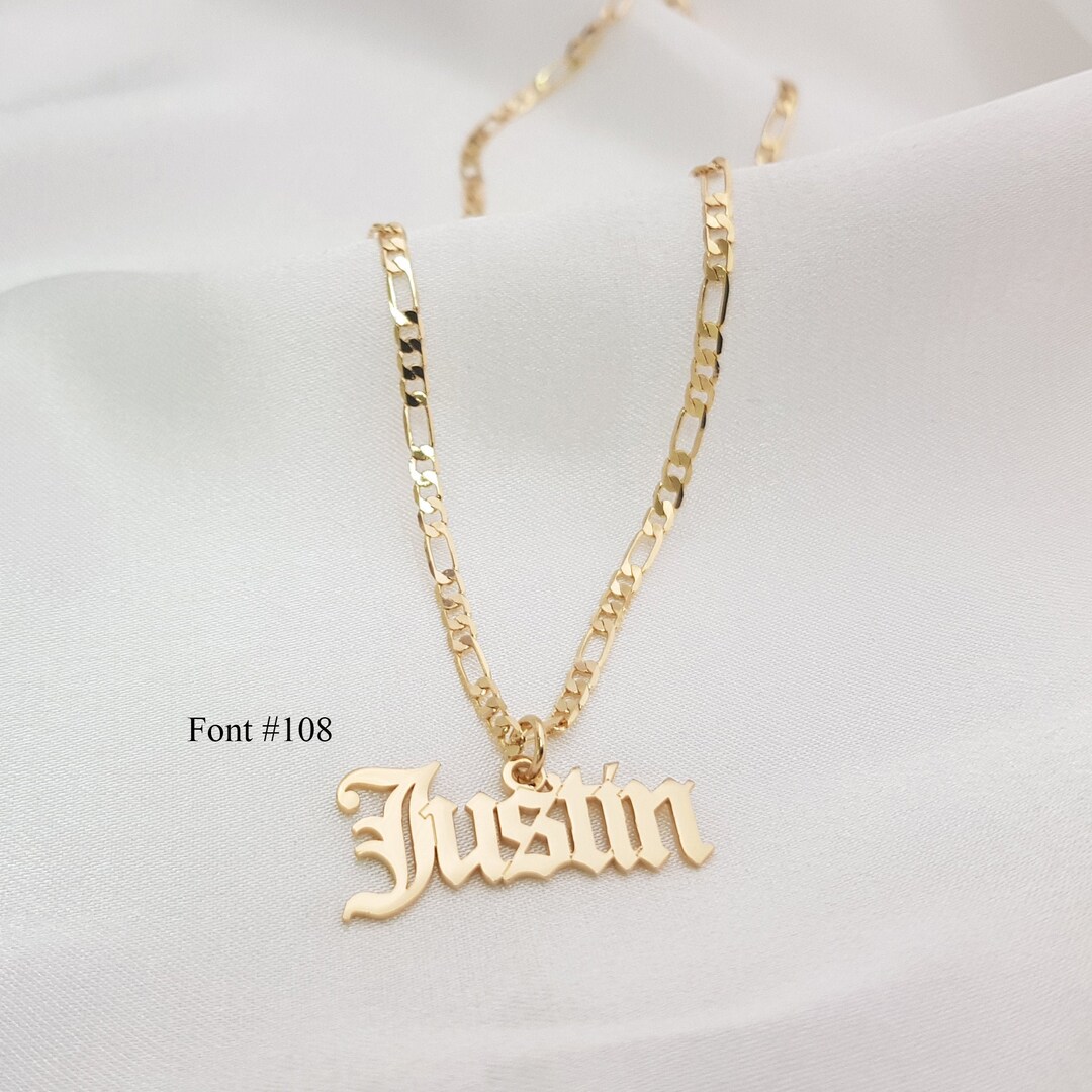 Name Necklace With 15 Font Styles Customize Nameplate Necklace