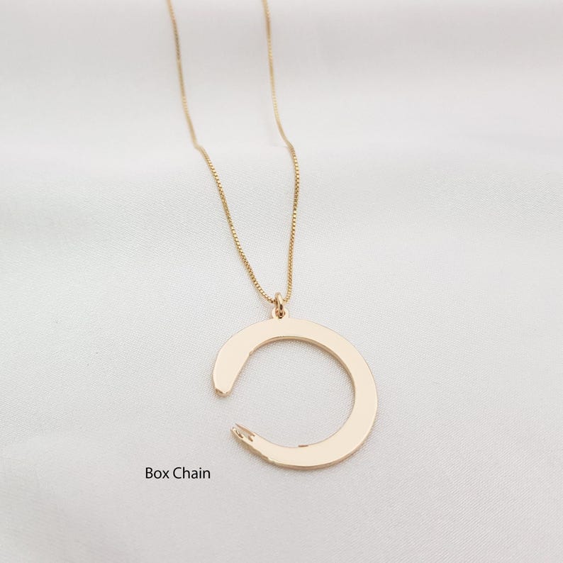 Enso Halsband • Enso Hänge • Zen Halsband • Zen Cirkel Halsband • Buddhistiskt Halsband Guld • Yoga Smycken • Enso Symbol Smycken • Yogagåvor bild 1