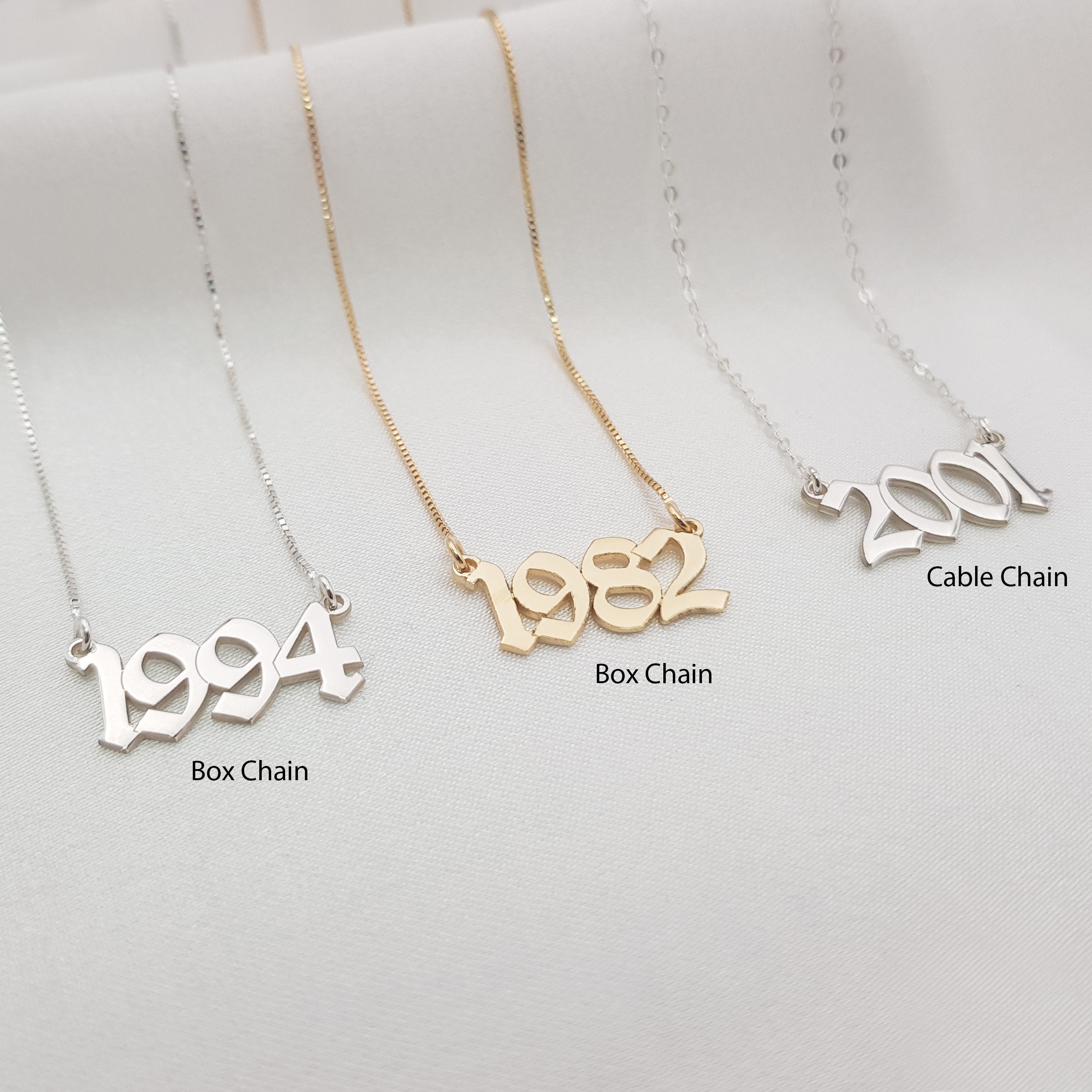 Necklace Birth Year Necklace - Etsy
