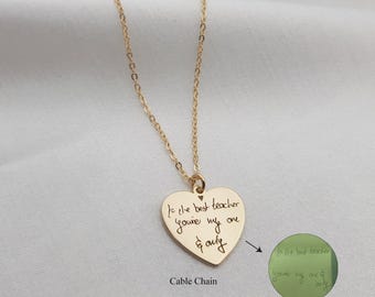 Personalized Gifts For Mom • Custom Handwriting Necklace • Signature Necklace • Engraved Handwriting Necklace • Mother's Day Jewelry Gift