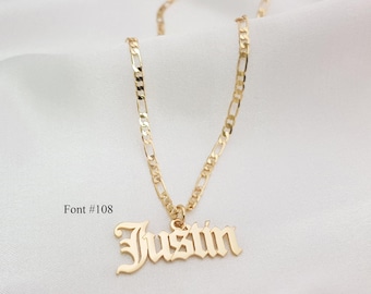 Name Necklace With 15 Font Styles • Customize Nameplate Necklace • Personalized Necklace With Name, Mens/Womens Name Necklace • Gift for Her