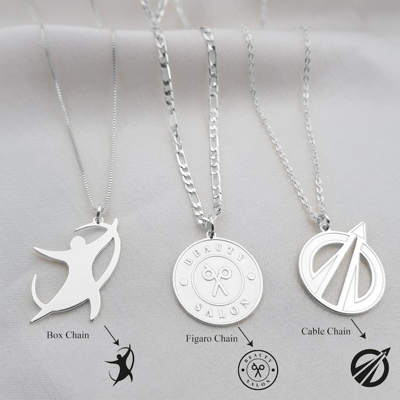 Custom Logo Necklace Logo Necklace Charm Company Logo Gifts Business Logo Necklace Corporate Gifts With Logo Your Brand Necklace image 5