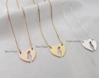 Hart Israël kaart ketting, hart Israël kaart ketting, standaard met ketting Israël, steun Israël ketting, ketting nooit meer, Israël cadeau