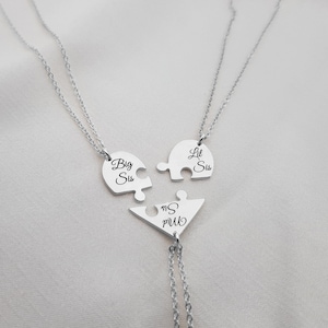 3 Sisters Necklace Set • Sister Necklace for 3 • Three Sisters Gift • 3 Sisters Jewelry • 3 Friend Necklace • Best Friend Necklaces For 3 image 4