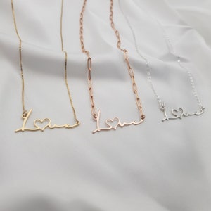 Collar de amor • Collar de amor para mujer • Collar de palabra de amor • Collar de amor de plata • Collar de amor de oro • Collar con colgante de amor • Regalo de amor
