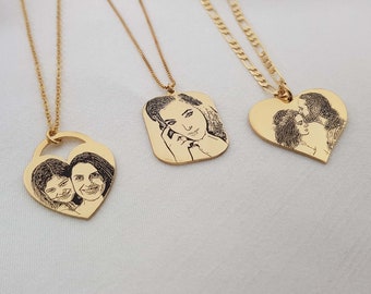 Photo Necklace • Photo Necklace Personalized • Photo Necklace For Woman • Personalized Photo Gifts • Engraved Photo Necklace • Photo Gifts