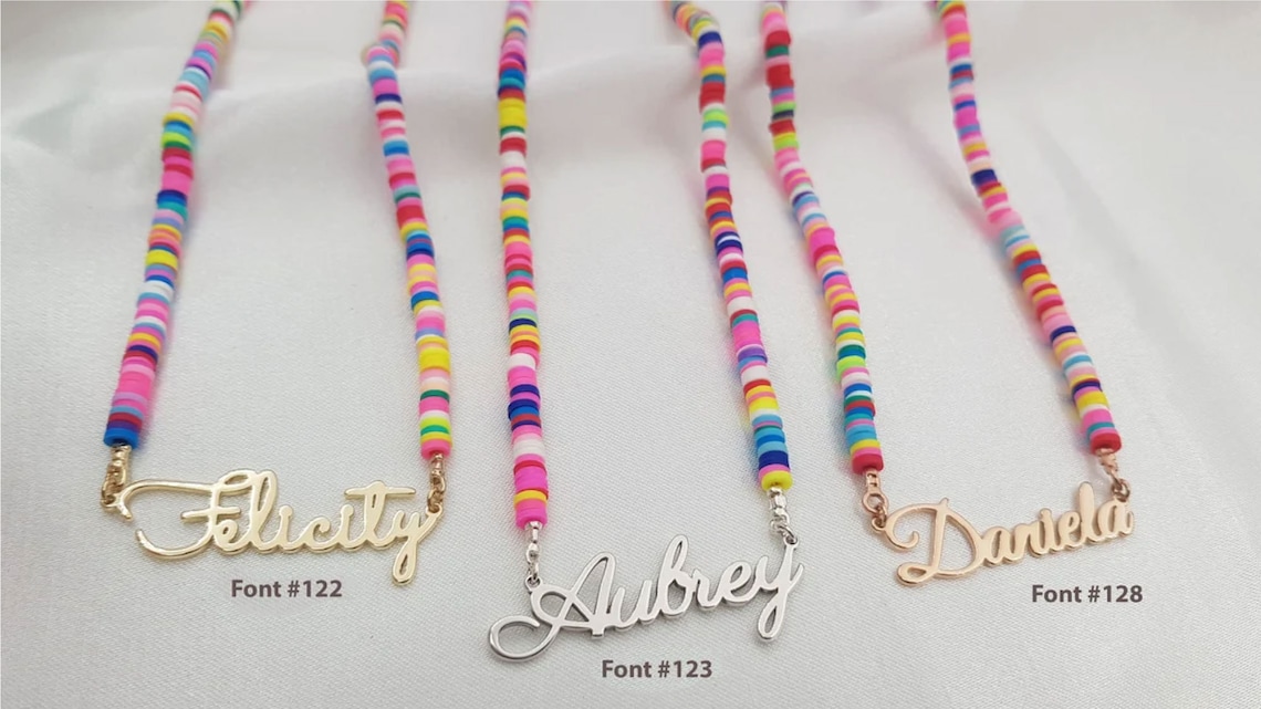 Name Necklace for Girls Little Girl Name Necklace Name Etsy