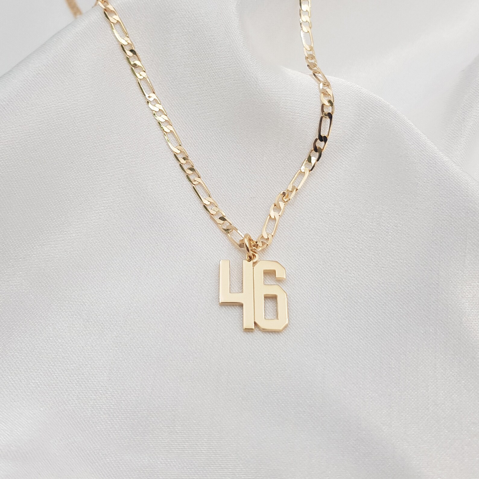 Number Necklace Lucky Number Necklace Sports Number Etsy