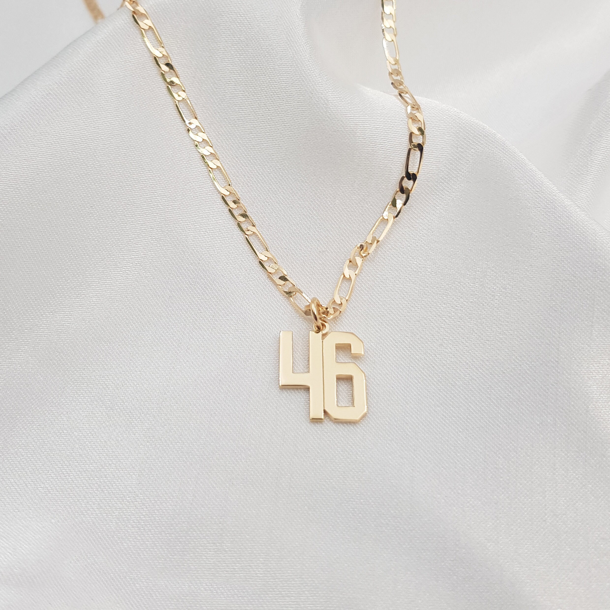 Number Necklace Lucky Number Necklace Sports Number Etsy