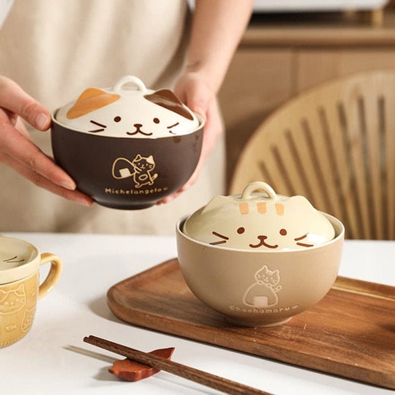 Cute Japanese Cat Ramen Bowl With Lid Ceramic Noodle Soup - Etsy Cute Japanese Cat Ramen Bowl With Lid Ceramic Noodle Soup - Etsy