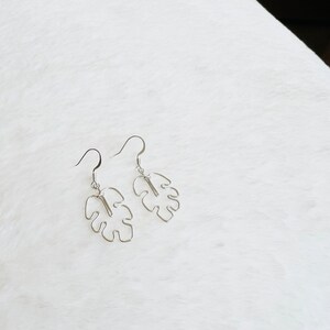 Mini Monstera Earrings Handmade Wire Jewelry image 7
