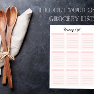 Grocery List for digital download