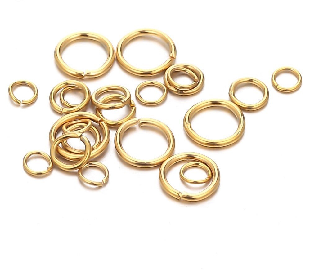 100pcs Stainless Steel Jump Rings Gold Plated Split Rings for Etsy UK