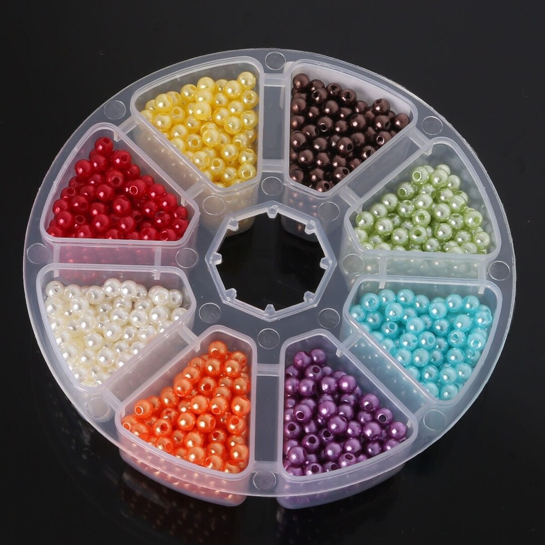 Mixed Pearl Beads 1500pcs/set 4mm Candy Color DIY Kit for Etsy UK