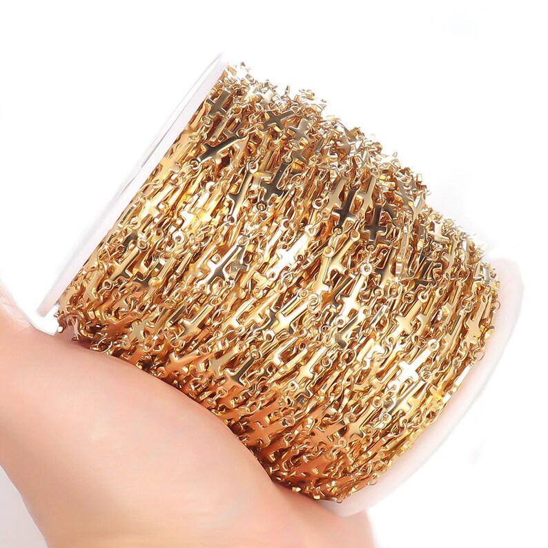 1 Meter Stainless Steel Cross Chains for Jewelry Making Component , DIY