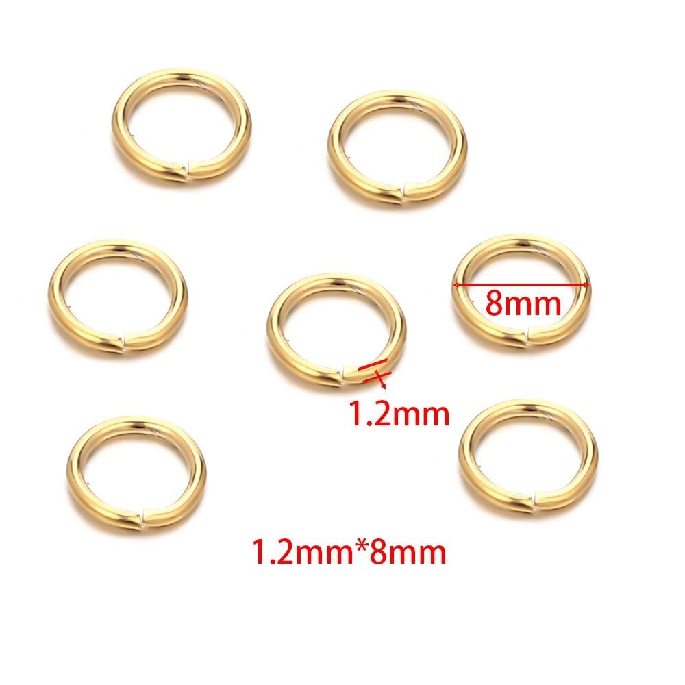 100pcs Stainless Steel Jump Rings Gold Plated Split Rings for Etsy UK