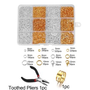 1040pcs Open Jump Rings And Lobster Clasps Jewelry Findings Kit