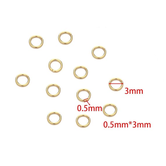 100pcs Stainless Steel Jump Rings, Gold Plated Split Rings for