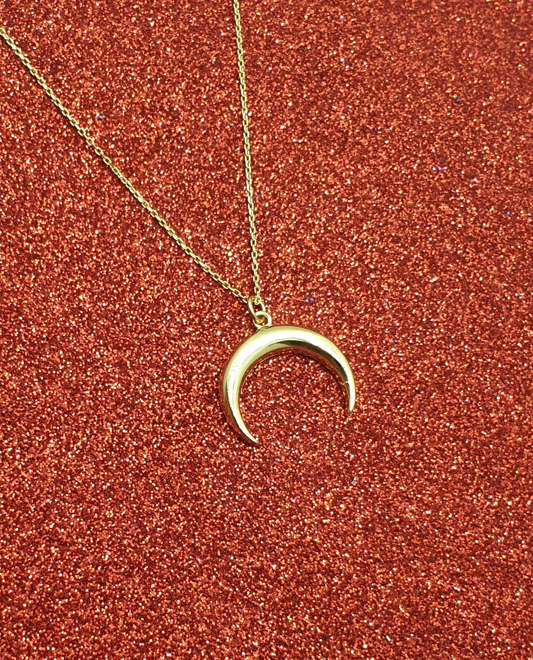 Gold moon crescent necklace Clearance