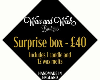 40 Surprise Box - includes 1 candle and 12 wax melts