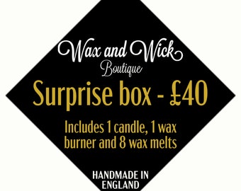 40 Surprise Box - includes 1 candle, 1 wax burner and 8 wax melts