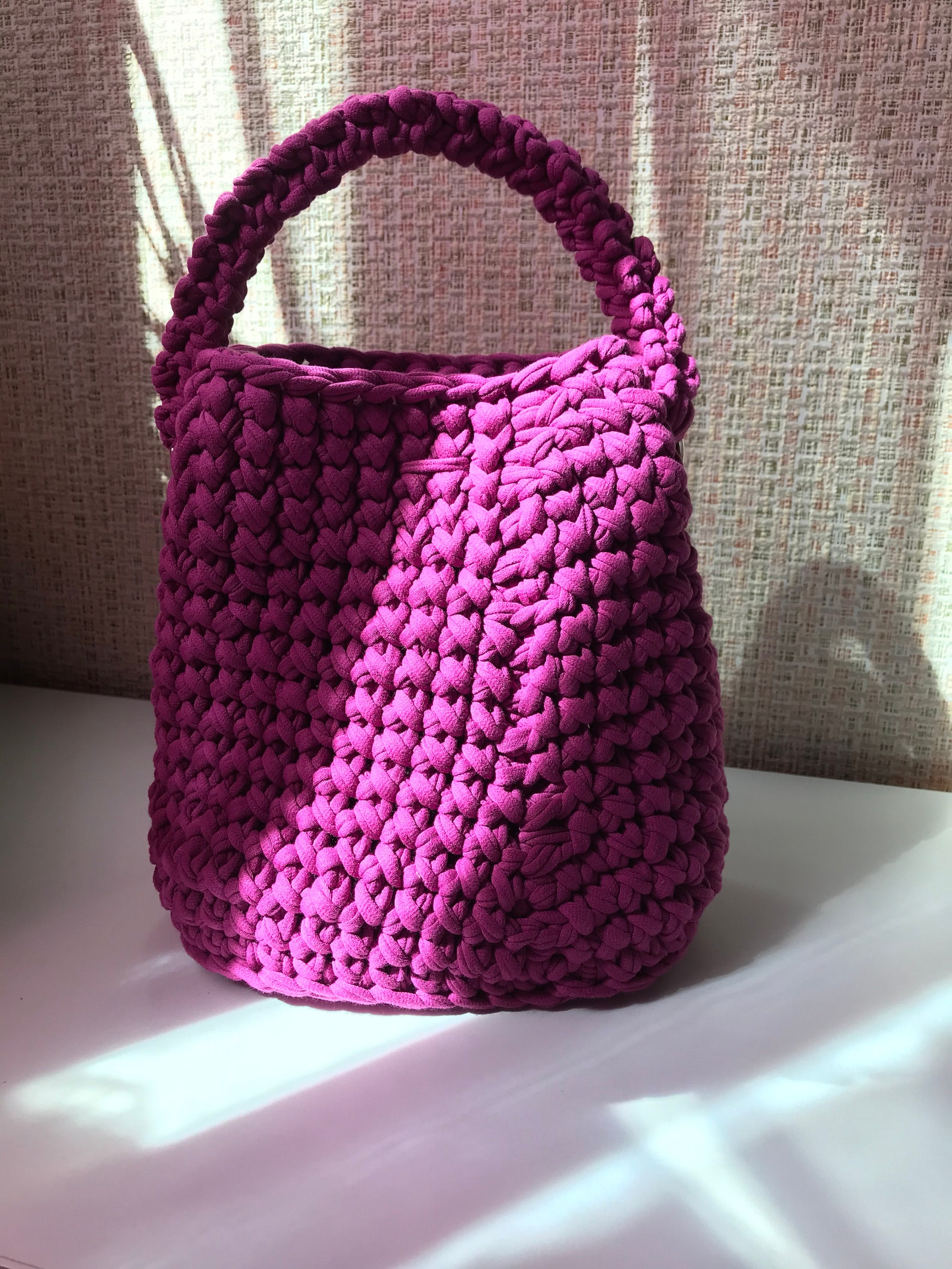 Crochet handbag purple bag purple crossbody handbag | Etsy