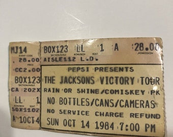 1984 Michael Jackson 5 Victory Tour Chicago Comiskey Pk Ticket Stub