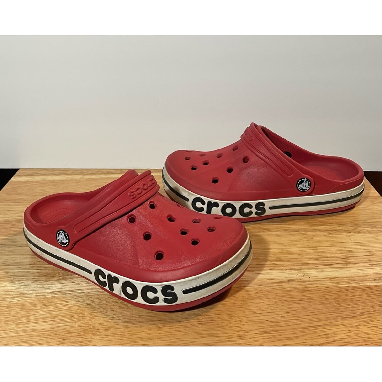 Crocs Unisex Kids Clogs Shoes Red White Round Toe Perforated Slingback 3 Zapatos Zapatos para niña Botas 