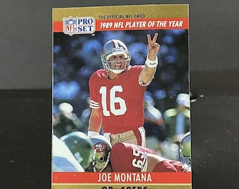 Joe Montana 1990 Pro Set Printing Error (Jim Kelly 3,521 Yards) #2 Rare Card