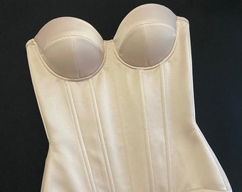 Satin overbust Body shaping Corset with cups Corset top for prom Satin Bustier for bridesmaid Wedding Cocktail bustier, bridal corset top