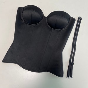 Custom made Satin Overbust Corset with Cups - Waist-Reducing Silhouette Enhancer, birthday Bustier Shapewear, evening cocktail outfit