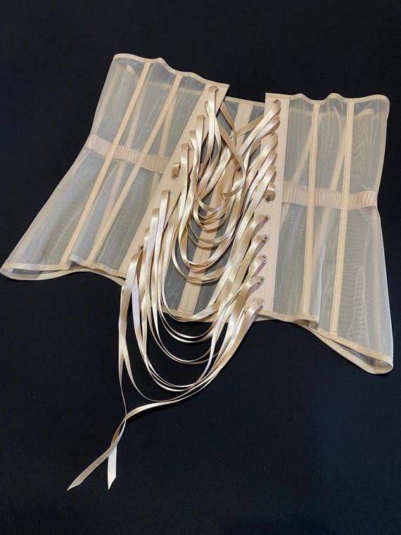 wedding dress corset shapewear Mesh Waist-reducing and Silhouette-changing Nude Underbust Corset Bride Corset, Under Corset Color:Sand/White odds-ends-lt How to Choose the Basque waist Please write to me