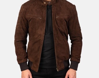 black suede bomber jacket