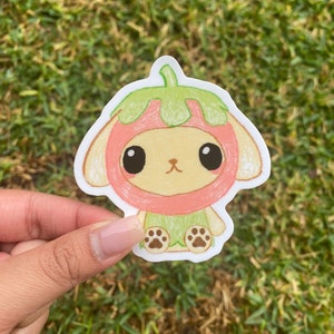 Sticker Lapin avec chapeau de fraise | pour Hydroflask | pour la décoration d'un ordinateur portable