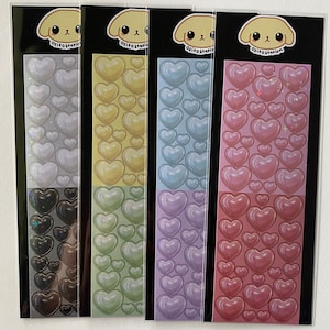 3D hearts deco sticker sheet, polco, toploader kpop deco sticker