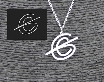 Sterling Silber Benutzerdefinierte Logo Halskette • Personalisierter Gold Design Symbol-Anhänger