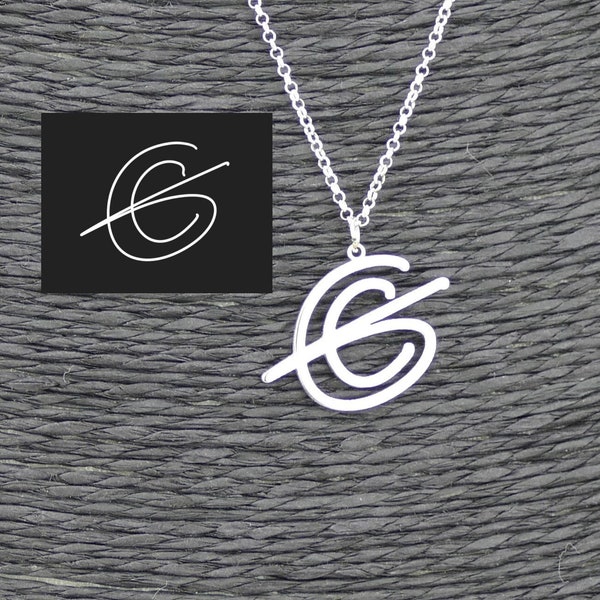 Sterling Silver Custom Logo Necklace • Personalised Gold Design Icon Pendant