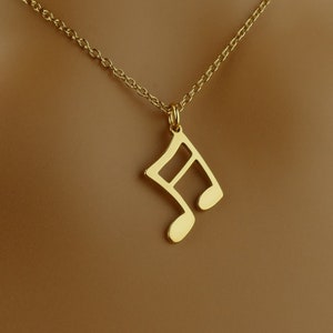 High Quality Music Note Necklace • Gift • Sterling Silver Beaming Quaver Music Note Pendant