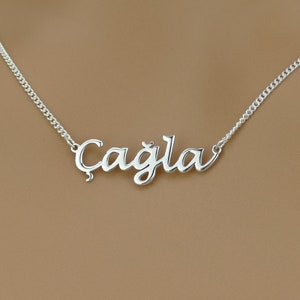 High Quality Turkish Name Necklace, Turkish Name Pendant, Personalized Türkçe Font Necklace, Customised Turkish Alphabet Name Necklace