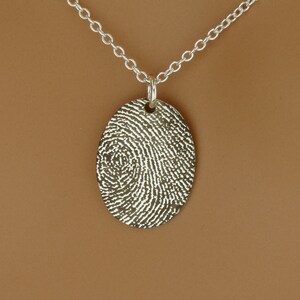 Personalised Fingerprint Necklace / Custom Sterling Silver Fingerprint Pendant