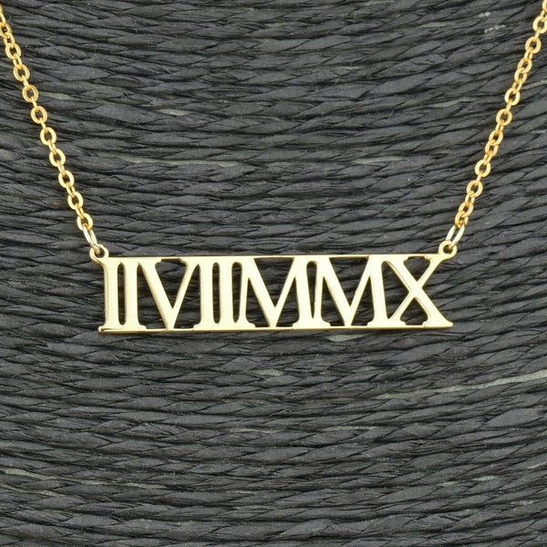 Romeinse cijfer ketting / gepersonaliseerde ketting / aangepaste datum ketting