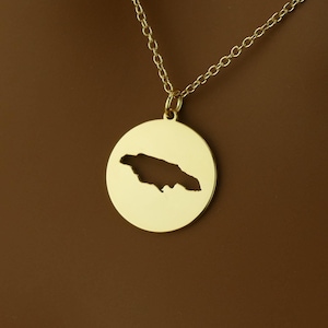 Hoge kwaliteit Jamaica-ketting • Cadeau • Sterlingzilveren hanger Jamaicaanse landkaart