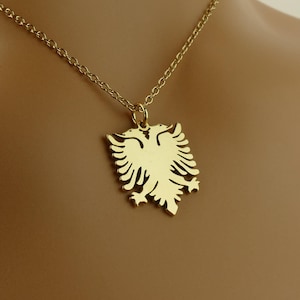 Collier aigle albanais de haute qualité • Cadeau • Pendentif aigle albanais en argent sterling