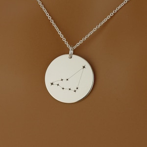 Collana in argento con disco della costellazione • Catena con segno zodiacale • Regalo zodiacale oroscopo