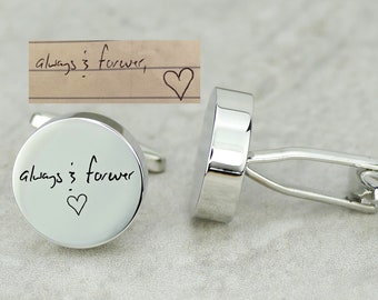 Actual Handwriting Cufflinks / Personalised Handwriting Cufflinks / Cufflinks Engraved With Handwriting