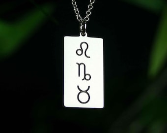 Personalised Big 3 Zodiac Necklace • Sun Moon Rising Astrology Pendant