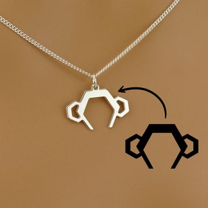 Sterling Silver Cut Out Custom Logo Necklace • Personalised Gold Design Icon Pendant