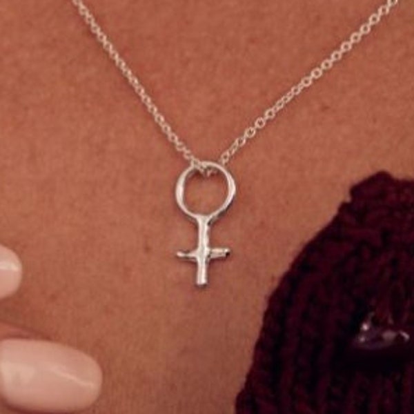 High Quality Female Symbol Necklace • Gift • Sterling Silver Venus Symbol Pendant
